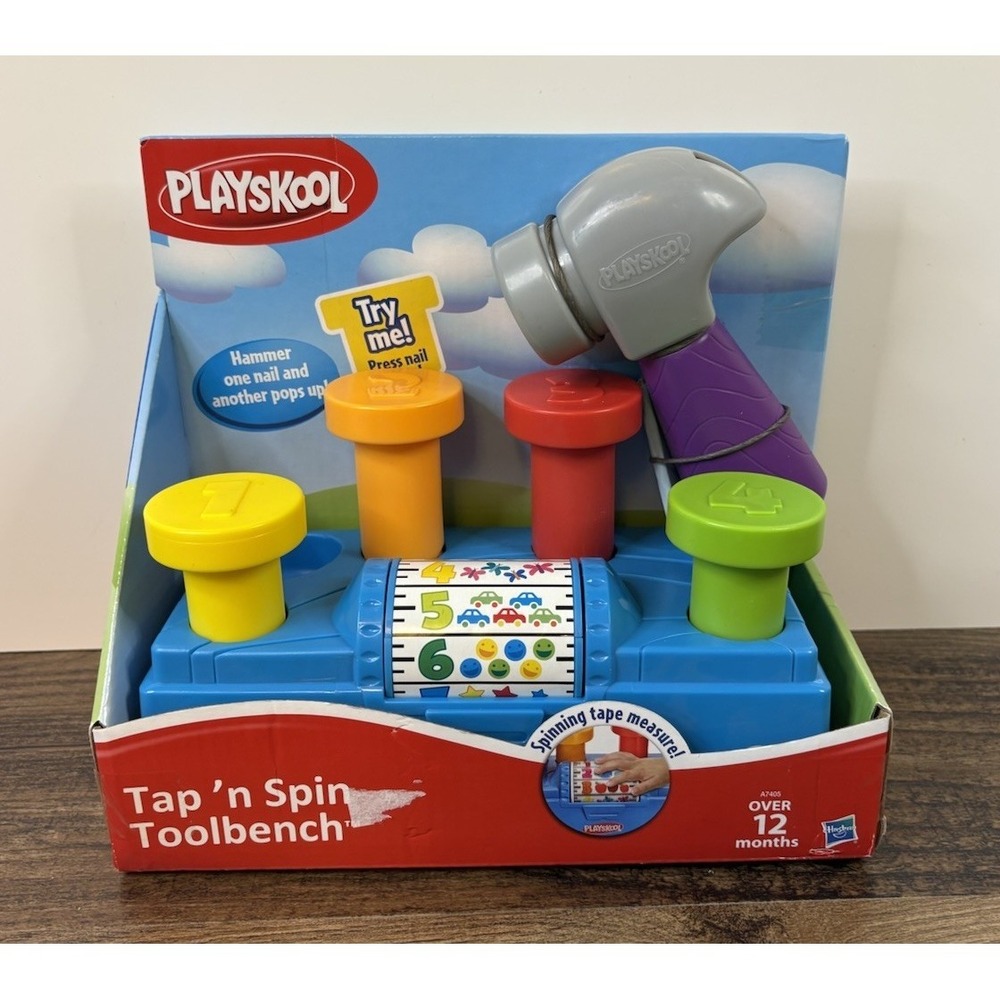 Playskool Tap n' Spin Toolbench with Hammer 2014 Tool Bench Tapping Spins NEW